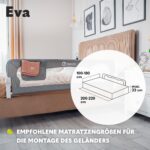Lionelo Eva Bettgitter 150 cm – Sicheres Rausfallschutz Kinderbett mit 180° Klappfunktion – Bild 7