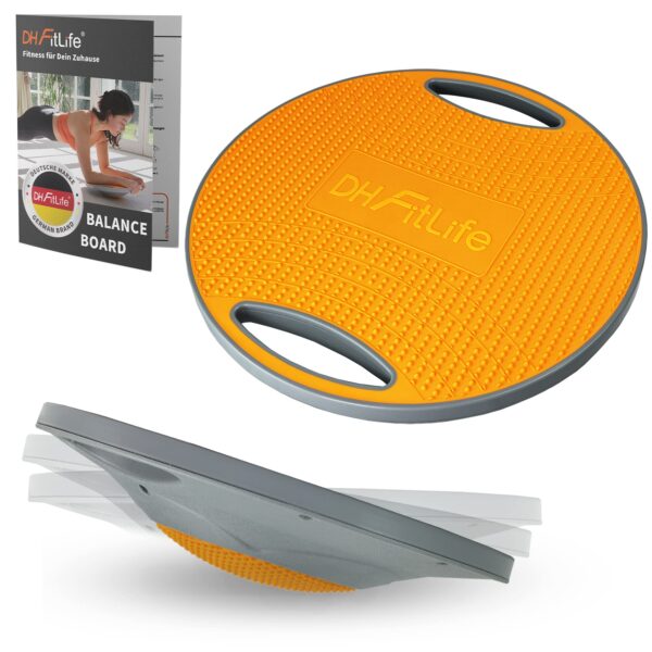 DH FitLife Balance Board Ø 42cm mit Griffen – Gleichgewichtstrainer bis 200kg