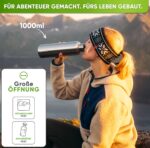Blockhütte Premium Edelstahl Trinkflasche 1L isoliert – Auslaufsicher & spülmaschinenfest – Bild 3