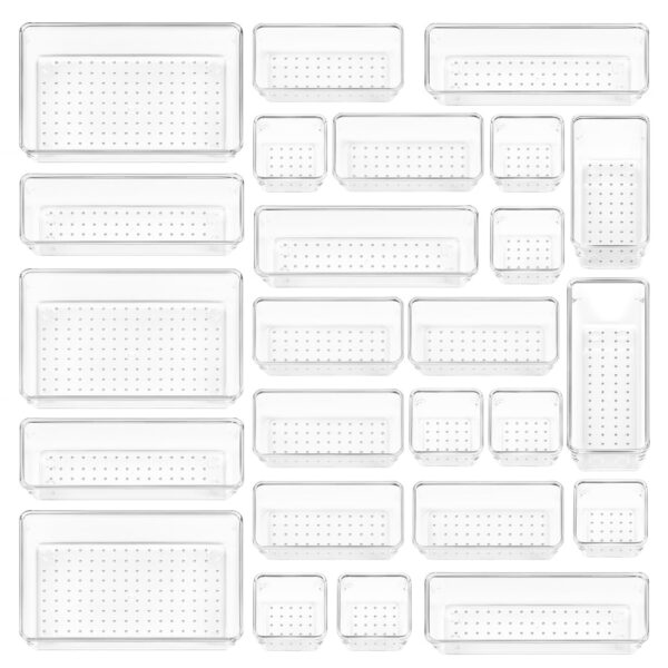 Vtopmart 25-teiliger Schubladenorganizer mit 4 Grössen – Ordnungssystem für Küche, Bad & Büro
