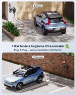 EzGoGo Mobile Wallbox 11 kW Typ 2 – 3-phasiges Schnellladegerät mit 7 m Kabel & IP65 Schutz – Bild 5