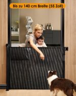 derimkcoa Treppenschutzgitter Ausziehbar 0-140 cm – Sicheres Babygitter für Treppen & Türen – Bild 2