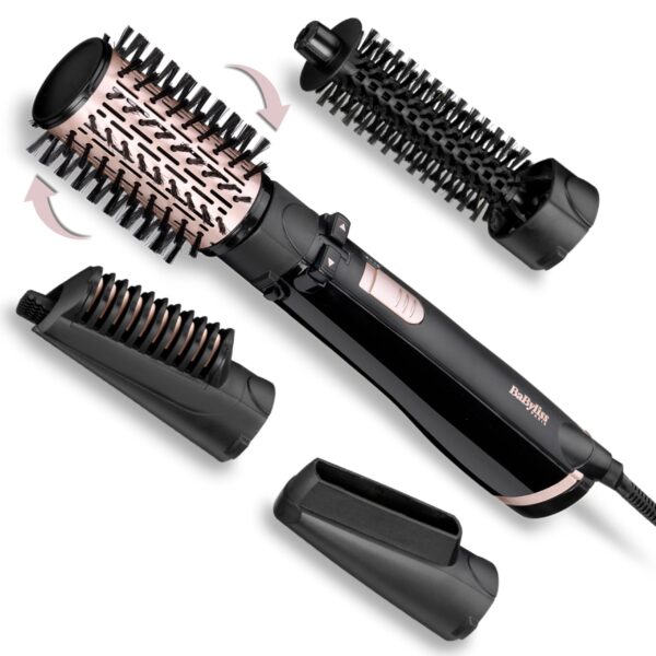 BaByliss Warmluftbürste AS200E mit Ionen-Technologie & 4 Aufsätzen – Föhnen, Glätten & Volumen für alle Haartypen