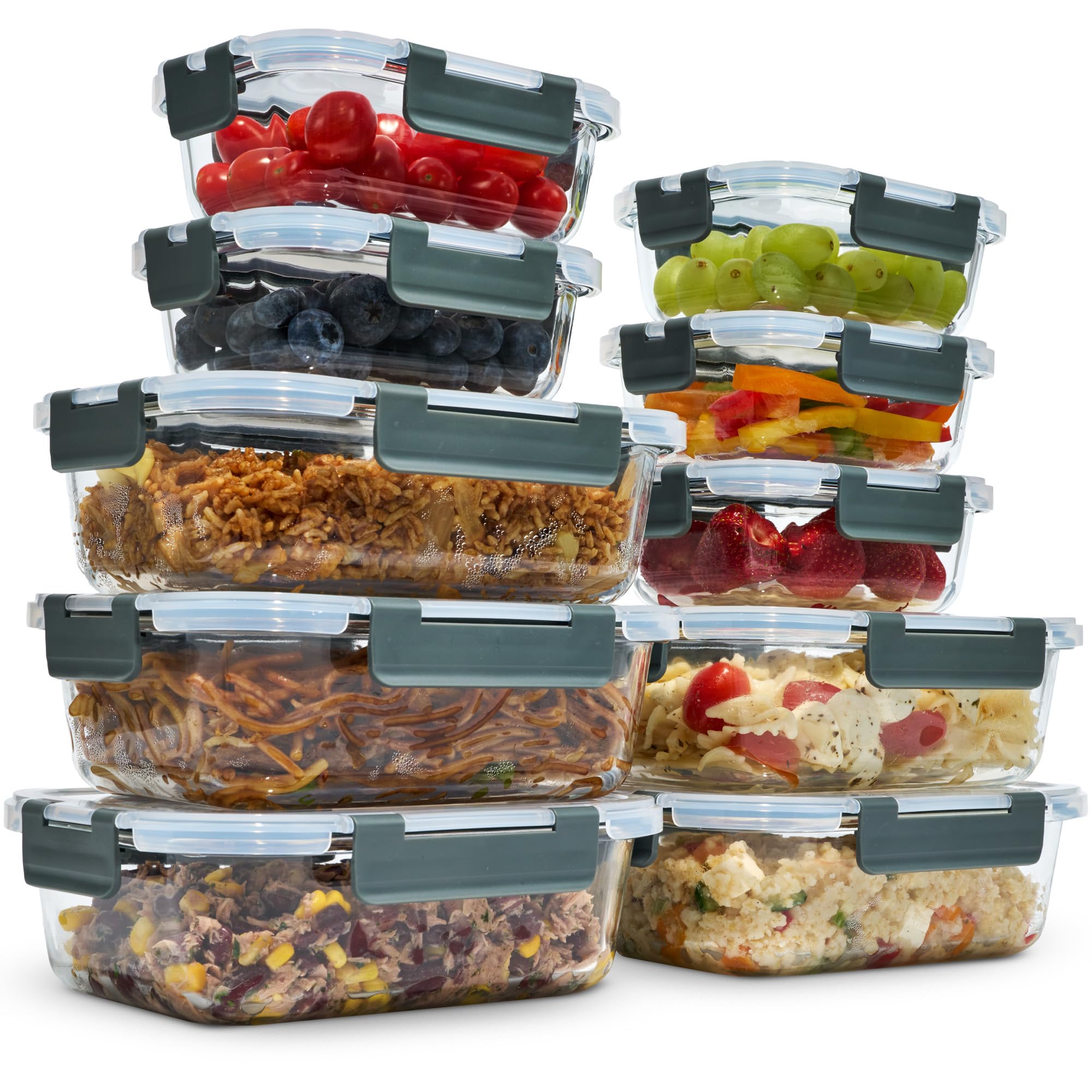 81yCmV6s71L._SY2000_.jpg uandu Glasbehaelter-Set 20-teilig mit Borosilikatglas – Meal Prep Boxen luftdicht – Bild 1
