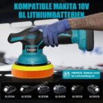 RAYLEEY Akku-Poliermaschine für Makita 18V – 8-stufige Exzenterpolierer für Autodetailing – Bild 6