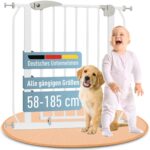 IB STYLE Berrin Treppenschutzgitter 95–105 cm – Klemmgitter ohne Bohren mit Auto-Close