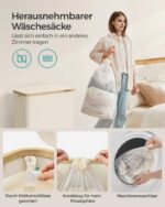 SONGMICS Wäschekorb 150 L mit 3 Fächern & Deckel – Cremeweiß – Bild 6