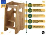 defiPad Lernturm Eiche – Höhenverstellbarer Montessori Learning Tower für Kinder ab 1 Jahr – Bild 2