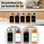 Deco haus® Gewürzgläser Set 24er eckig luftdicht mit Etiketten & Streueinsatz – Bild 8