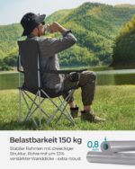 SONGMICS 2er Set Campingstuhl bis 150 kg – Tragbarer Klappstuhl mit Getränkehalter – Bild 5