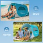 WolfWise Pop-Up Strandmuschel mit UPF 50+ – Wurfzelt für 3-4 Personen – Bild 8