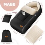 Kidiz Winterfussssack 95 cm mit Lammfleece – Wasserdicht & Winddicht für Kinderwagen – Bild 2