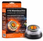 Safeglow® V16 Warnleuchte mit LED-Blitzlicht – EU-zugelassenes Notlicht für Auto & Motorrad