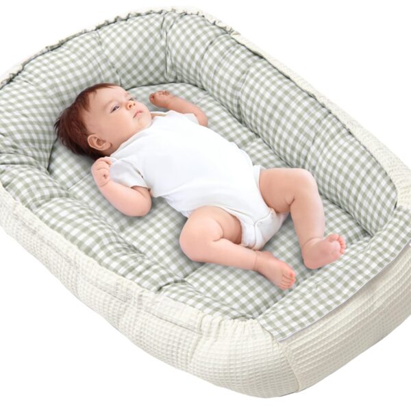 Medi Partners Babynest 100x60 cm – Kuschliges Neugeborenen-Nestchen aus Bio-Baumwolle