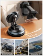 Lamicall 15W MagSafe Autohalterung mit kabelloser Ladefunktion – Magnetische Handyhalterung mit Vakuum-Saugnapf – Bild 3