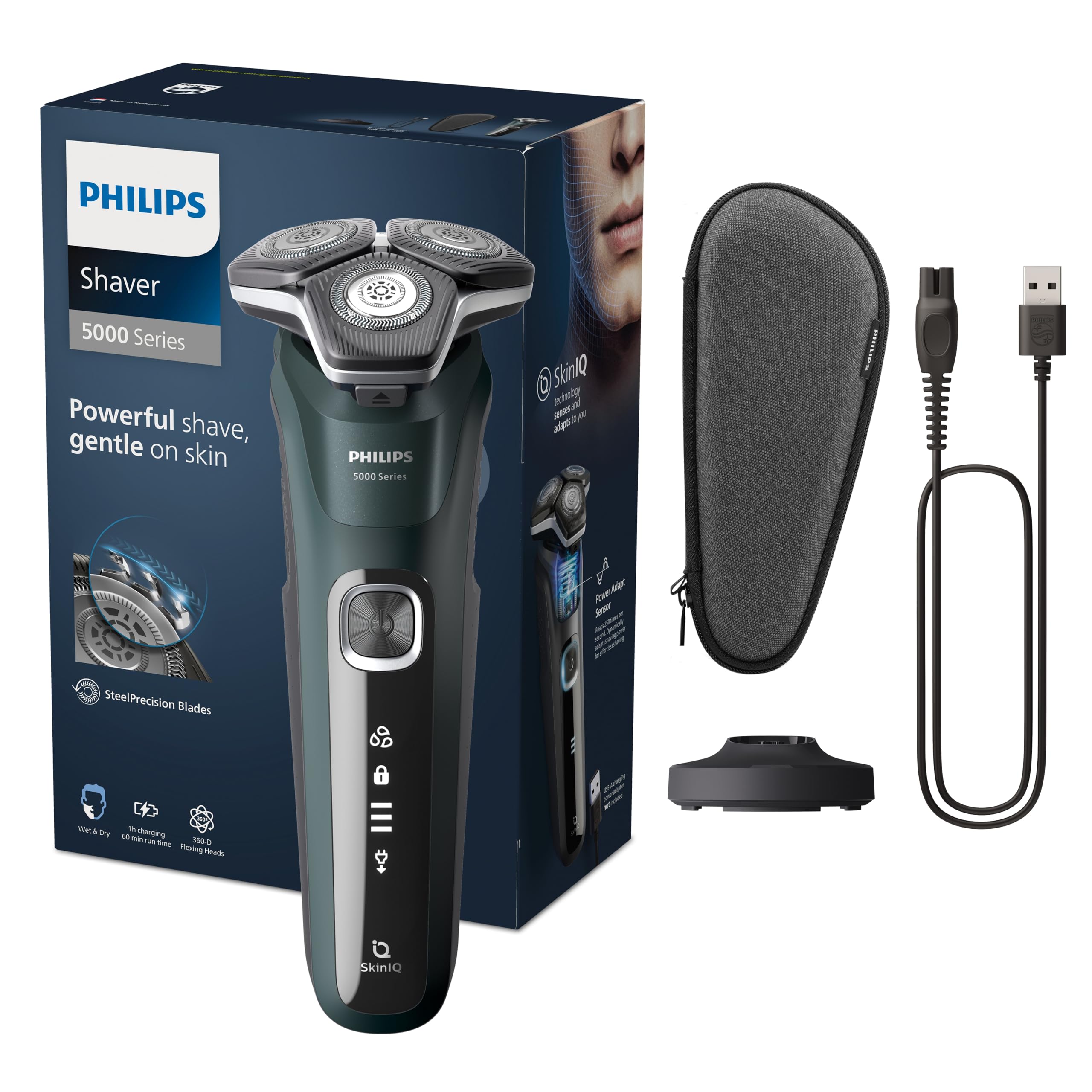 81zgKBAVUqL._SY2560_.jpg Philips Series 5000 Elektrorasierer – Nass- & Trockenrasur mit SkinIQ-Technologie für Herren – Bild 1