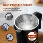 LEBENLANG Reise-Wasserkocher 0,5L Edelstahl – 600W Energiesparend für Unterwegs – Bild 3