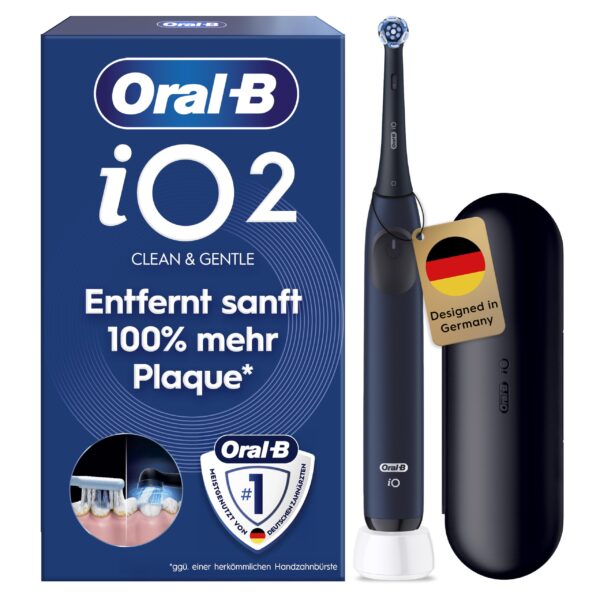 Oral-B iO Series 2 Elektrische Zahnbürste Blau – Sanfte Reinigung mit 3 Modi