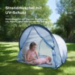 Babymoov Strandmuschel Blue Waves mit LSF 50+ UV-Schutz – Pop-Up-Sonnenschutzzelt für Babys – Bild 4