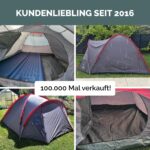 JUSTCAMP Scott 4 Dark – Kuppelzelt für 4 Personen mit Lichtschutz & Vorraum – Bild 9