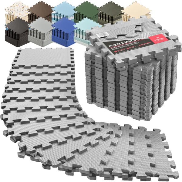 BeMaxx Schutzmatten Set 18er Puzzlematte – Bodenschutz für Fitness & Sportgeräte