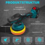 L1NXIXI 6 Zoll Orbital Poliermaschine für Makita 18V – 8 Geschwindigkeiten & 27er Set – Bild 8