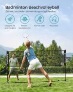 SONGMICS Badmintonnetz 300–500 cm, höhenverstellbar 90–155 cm – Tragbares Multisport-Set – Bild 2