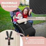 Kidiz Winterfussssack 95 cm mit Lammfleece – Wasserdicht & Winddicht für Kinderwagen – Bild 3