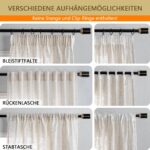 MYSKY HOME Leinen Gardinen 2er Set 245x140 cm – Halbtransparente Vorhänge mit Kräuselband – Bild 6