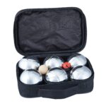 Relaxdays Boule Set mit 12 Metallkugeln & Zielkugel – Profi Petanque für Garten & Strand