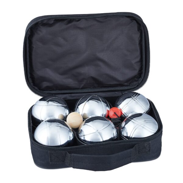Relaxdays Boule Set mit 12 Metallkugeln & Zielkugel – Profi Petanque für Garten & Strand