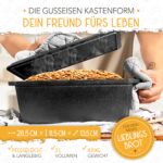 KRUSTENZAUBER Brotbackform 28cm mit Deckel & Gärkorb – Gusseisen Brottopf – Bild 5