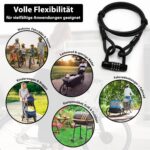 KOHLBURG Kabelschloss 2m mit Zahlenkombination – Stahlseil Fahrradschloss für flexible Sicherung – Bild 2