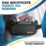 praxxim Reisebauchtasche mit RFID-Schutz – Diebstahlsicher & flach für Damen & Herren – Bild 3