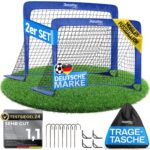 Racetex 2er Fussballtor Set für Kinder – Transportable Fussballtore mit Glasfaserstangen