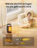 DREO Heizluefter 1500W PTC-Keramik mit Thermostat – 34 dB leise Elektroheizung fuer Raeume – Bild 6