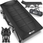 tillvex® Campingbett klappbar bis 280 kg – Feldbett mit Kopfpolster & Tragetasche