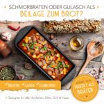 KRUSTENZAUBER Brotbackform 28cm mit Deckel & Gärkorb – Gusseisen Brottopf – Bild 6