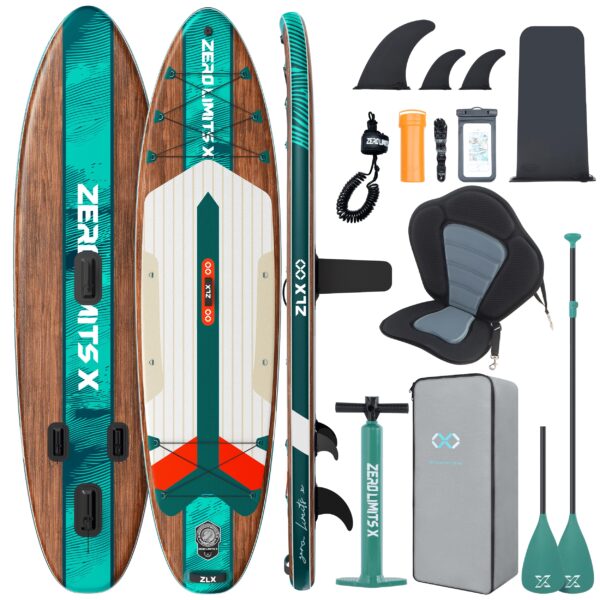 ZLX Stand-up Paddling Board 320cm – Aufblasbares SUP Board mit Sitz für Anfänger & Familien