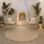 the carpet Kansas Outdoor Teppich Rund 120 cm – Wetterfest im Jute-Look für Balkon & Wohnzimmer