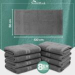 NatureMark 8er Handtuch-Set 50×100 cm – 100% Baumwolle, saugfähig & langlebig in Anthrazit – Bild 2