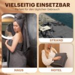 NatureMark 4er Duschtuch-Set 70x140cm – 100% Baumwolle Anthrazit Grau – Bild 5