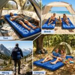 JATEKA Aufblasbare Isomatte 200x83cm mit Kopfkissen & Fussumpumpe – Camping Luftmatratze – Bild 8