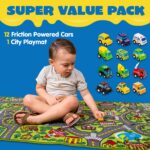JOYIN Spielteppich 80x150 cm mit 12 Autos – Lernspielzeug für Kinder & Kleinkinder – Bild 4