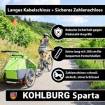KOHLBURG Kabelschloss 2m mit Zahlenkombination – Stahlseil Fahrradschloss für flexible Sicherung – Bild 7