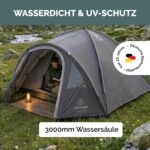 JUSTCAMP Scott 4 Dark – Kuppelzelt für 4 Personen mit Lichtschutz & Vorraum – Bild 7