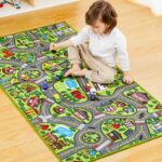 JOYIN Spielteppich 80x150 cm mit 12 Autos – Lernspielzeug für Kinder & Kleinkinder – Bild 2