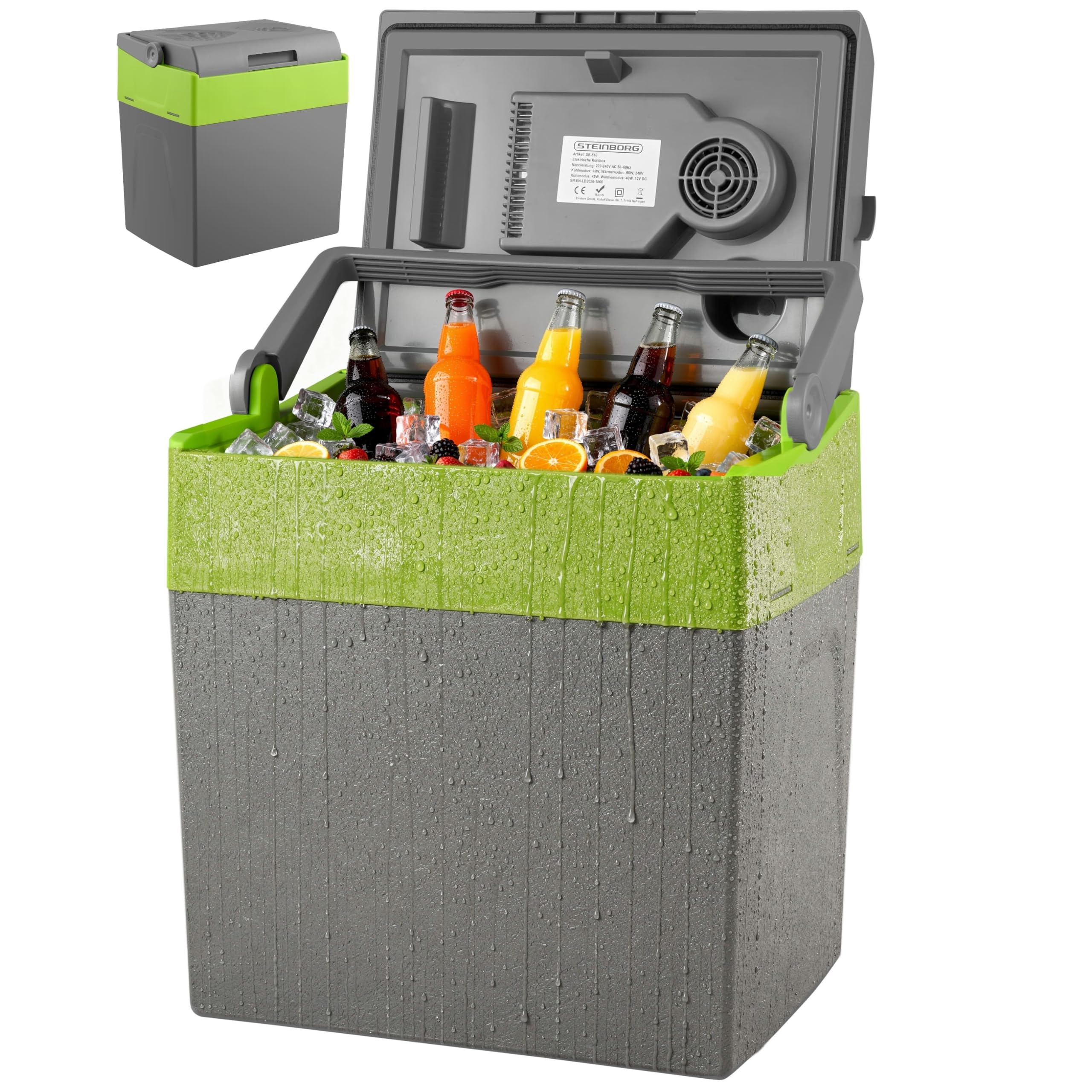 91K2UyhgRVL._SY2560_.jpg 30 Liter Elektrische Kühlbox Steinborg – 2in1 Kühlen & Wärmen für Auto & Camping – Bild 1