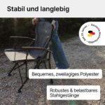 qeedo Johnny XL Campingstuhl 150 kg – Faltbar mit Kopfstütze & Getränkehalter – Bild 3