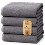 NatureMark 4er Duschtuch-Set 70x140cm – 100% Baumwolle Anthrazit Grau
